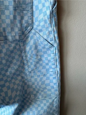 Hollister Women's Blue Checkered High Rise Utility Dad Pants Size 26/3 Regular thumbnail 11