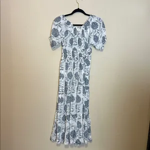 Bombay Paisley Blue Floral Tiered Midi Dress Size Medium‎ thumbnail 8