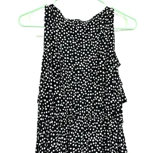 Danny and Nicole size small black‎ with white polka dots sleeveless tiered dress thumbnail 4