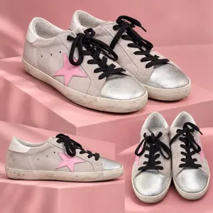 Golden Goose Superstar Silver Pink Star Sneakers Size 6.5 $575 thumbnail 1