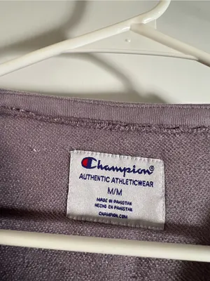 Champion Women’s Size Medium Boxy‎ Cropped Sweatshirt V-Neck Smoked Lilac Purple thumbnail 10