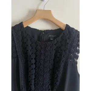 Ann Taylor Dress Sleeveless A-Line Back Zipper Sewn Lace‎ Detail Black Size 6 thumbnail 3