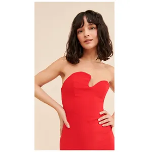 Amanda Uprichard Puzzle Strapless Midi Dress Size Small thumbnail 3