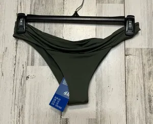 H&M Olive Green Bikini Bottom Medium Low Rise Tanga Minimal Swim Bottom thumbnail 1