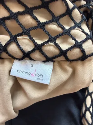 Chynna Dolls Fishnet Two Piece Bikini Set Black thumbnail 4