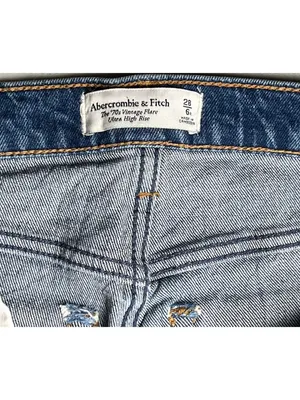 Abercrombie & Fitch 70s Vintage Flare High Rise Jeans 28R thumbnail 6