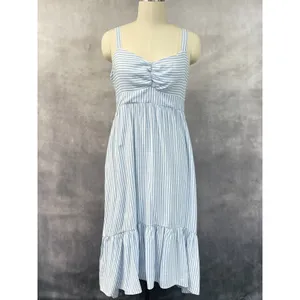 Skies Are Blue Womens Striped‎ Midi Dress Size XL Flowy Coastal Cottage Hamptons thumbnail 14