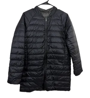 Athleta Jacket Womens OS Black Green Reversible Down Puffer Full Zip Coat Pocket thumbnail 1
