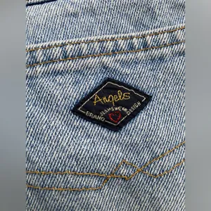 Vintage Y2K Angels low rise distressed denim jean shorts, size 9 thumbnail 5