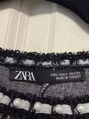 Zara Gray and Black Tweed-Effect Mini Dress thumbnail 8