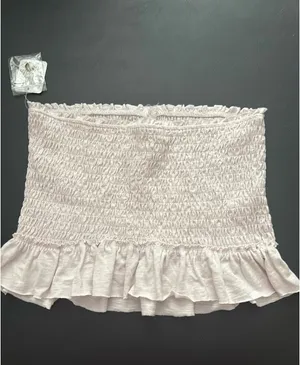 Free People Ruffle Tube Top Light Lilac thumbnail 4