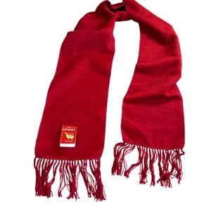 Capchatex Peru Alpaca Wool Scarf Unisex Winter Handmade Red Fringe Holiday Gift thumbnail 8