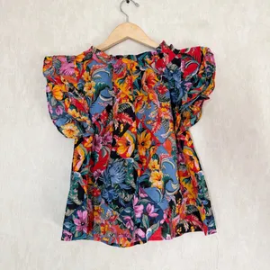 Chelsea & Theodore Women’s Floral Multicolor Spring Top Blouse Size L thumbnail 4
