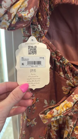 Altar'd State Floral Puff Sleeve Square Neck Knot Open Back Mini Dress thumbnail 4