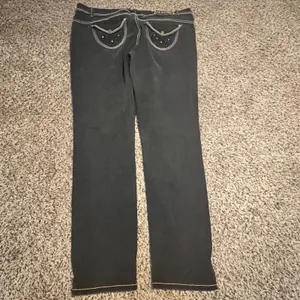 Dereon Womens Black‎ Straight Leg Jeans Contrast Stitch Rhinestone Pockets 20W thumbnail 5