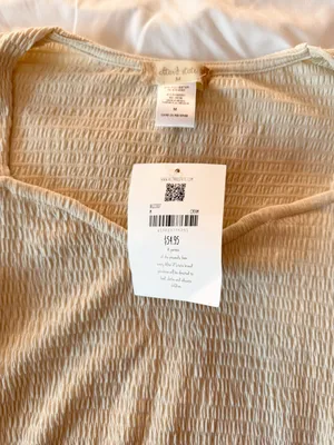 Altar’d State Cream Puff Sleeve Smocked Top Size Medium thumbnail 3