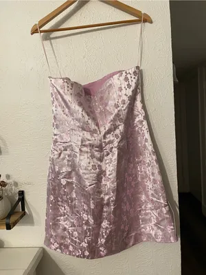 NWT Revolve Sau Lee Jodie Dress Lilac Ash Strapless Mini Dress Size 10 thumbnail 4