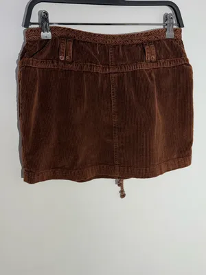 We The Free Corduroy Drawstring Skirt in Rust Free People thumbnail 6