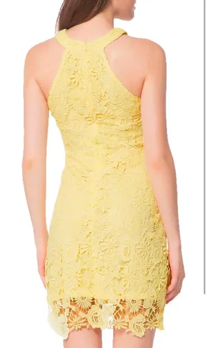 Women's Casual Sleeveless Halter Neck Party Lace Mini Dress thumbnail 2