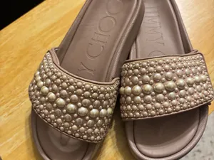 Jimmy Choo Fitz Ballet Pink Pearl Slides, size 4 women thumbnail 11