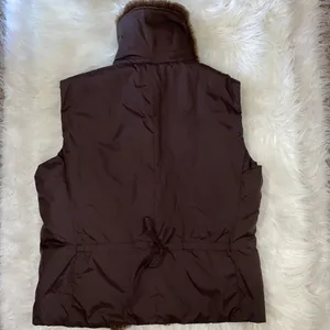 Todd Smith Brown Button Down Faux Fur Collar Vest thumbnail 5