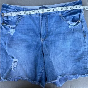 Democracy Blue Distressed Jean Shorts size 14 thumbnail 5