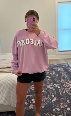 NWT Halfdays Crew 100% Cotton Pink Size M thumbnail 1
