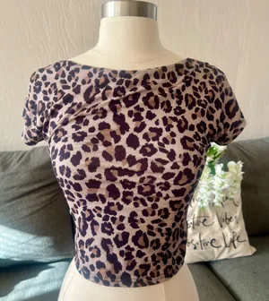 Backless Leopard Top Purple thumbnail 1