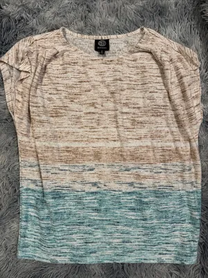 bobeau Cream to Teal Gradient Short Sleeve Tee thumbnail 1