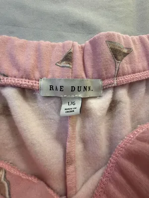Rae Dunn Pink Martini All Over Print Pajama Lounge Pants Size Large L thumbnail 3