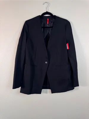 Spanx Black The Perfect Collarless Blazer Jacket Womens S Preppy Academia Classi thumbnail 10