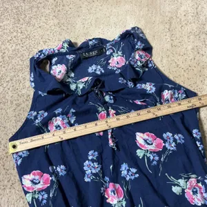 Lauren Ralph Lauren Cottagecore Navy Floral Poppy Ruffle‎ Midi Dress LN02178 thumbnail 6