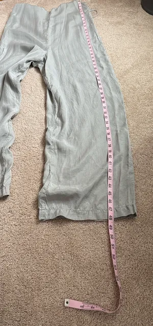 Zara Gray/Slate Spaghetti Strap Deep V-Neck Wide Leg Jumpsuit. Size Medium thumbnail 7