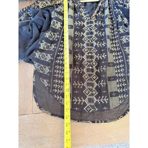 Free People New Romantics Palacio Blouse Womens Black‎ Gold XS thumbnail 7