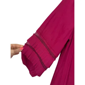 Chico’s NWT Pleated Tiered Maxi Dress Orchid Pink Flowy Boho Size 1 (8/10) thumbnail 4