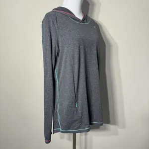 Fox Head Hoodie Top Womens Large Gray Long Sleeve Zip Pocket Graphic Lightweight thumbnail 14