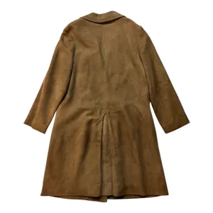 Vintage 60’s Leather Jacket Coat Brown Small Suede Leather Buttons Lined Collar thumbnail 3