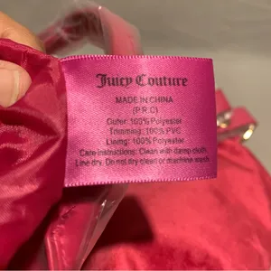 Juicy Couture Fuschia Velvet Bow Convertible Tote Bag Backpack Fairycore Y2K thumbnail 5