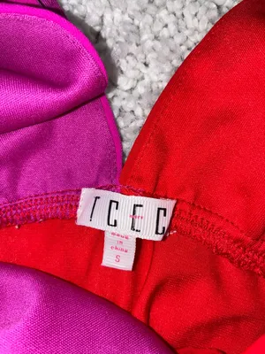 TCEC One-Piece Bodysuit in Red and Fuchsia Ruffle One Shoulder Womens Size Small thumbnail 2
