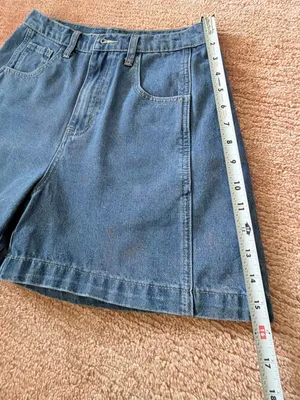 Entro High Rise Medium Wash Denim Shorts Size M thumbnail 6