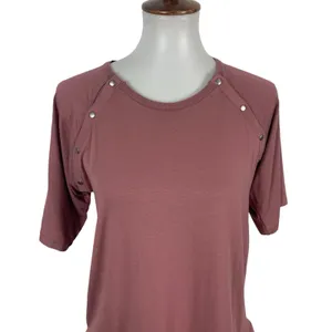 ASOS Top 2 Short Sleeve Small Pink Twofer Layered Casual Minimalist Chic thumbnail 2