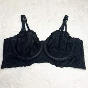 Torrid Curve Black Lace Underwire Longline Bralette Size 2X thumbnail 3
