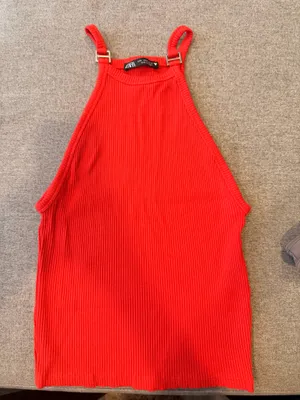 ZARA Red Tank Crop Top thumbnail 1