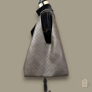 Montana West Silver Hobo Bag & Wallet Set | Perforated Shoulder Bag thumbnail 2