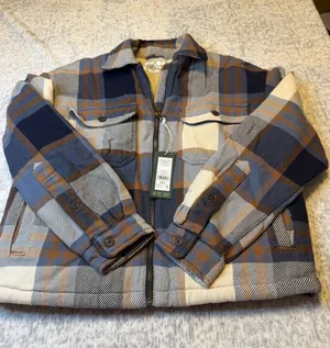 Alpine Design Sherpa Lined Plaid Flannel Jacket Women's XS Blue Brown Tan‎ NWT thumbnail 1