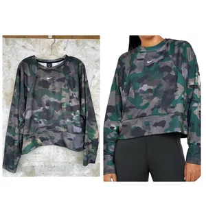 Nike Rebel Camo Dri-fit Crop Jersey Sweatshirt Camouflage Women’s Size XL thumbnail 2