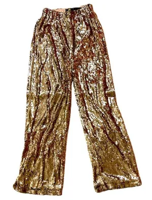 L&B Rose Gold sequins Pants size Medium thumbnail 1