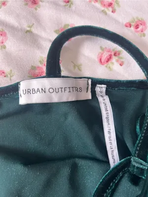 Urban Outfitters Forest Green Velvet High-Neck Tank thumbnail 3