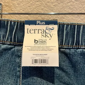 New Terra & Sky Women’s Elastic Back Denim Jean Shorts Size 4X NWT thumbnail 9