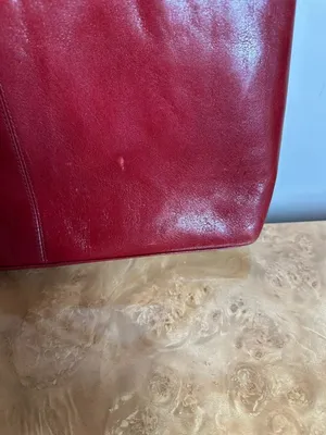 Vintage HOBO International Red Leather Shoulder Bag Tote Purse Minimalist Y2K thumbnail 6